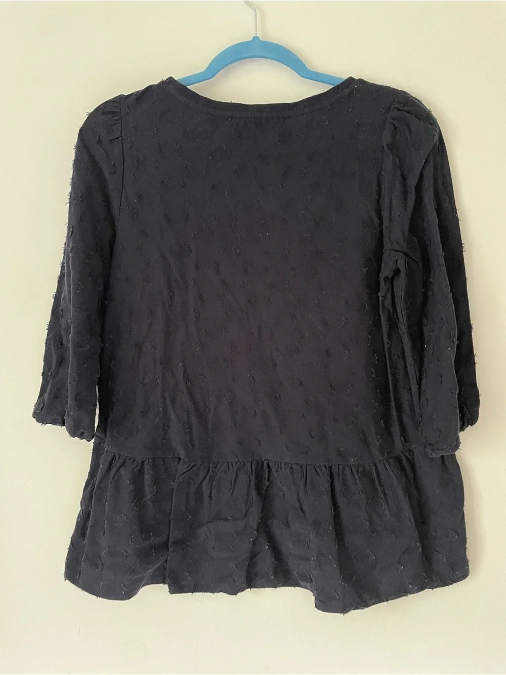 LOFT Navy Peplum Textured Blouse